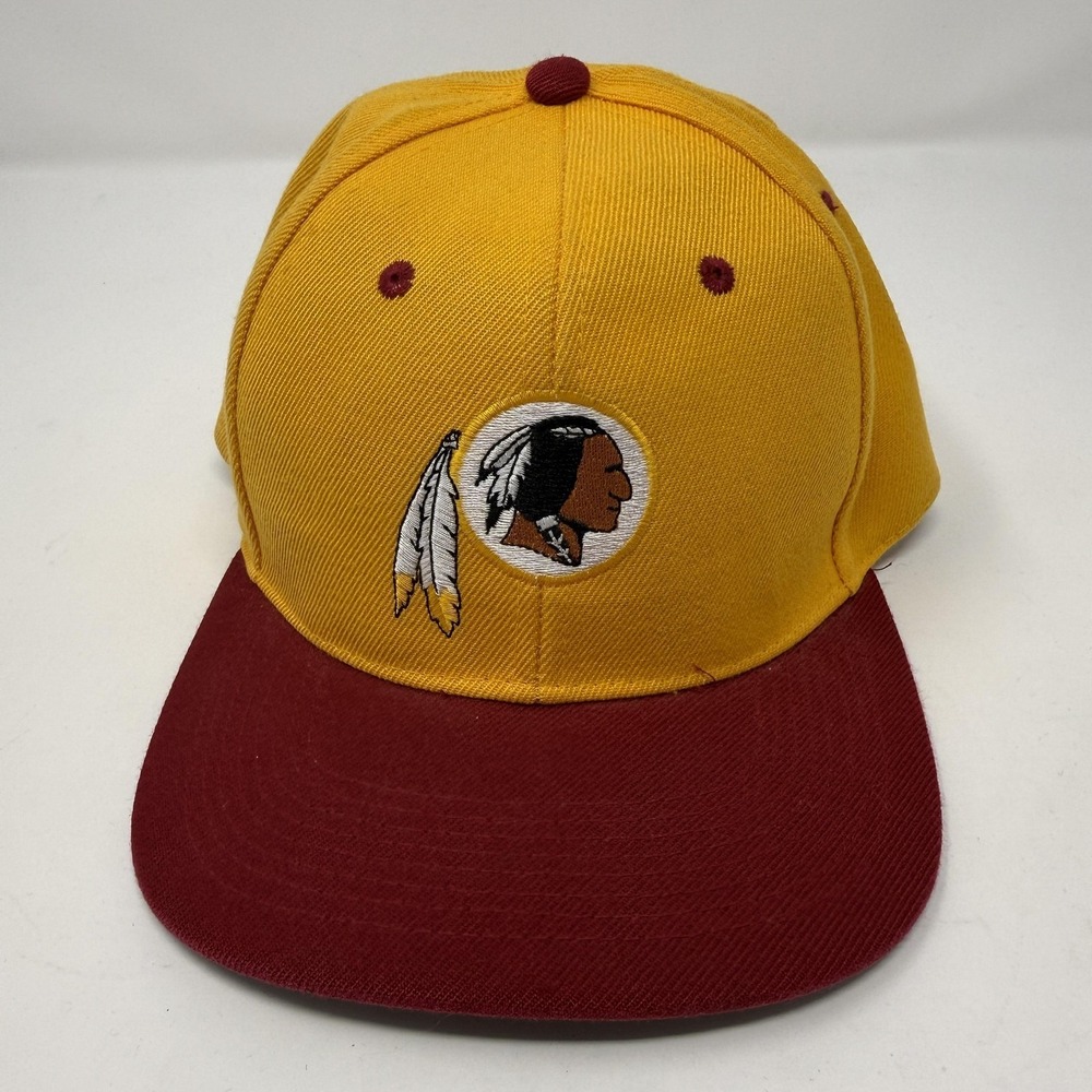 Vintage Washington Redskins Hat Cap Snapback Mens Red Yellow NFL Football 90s